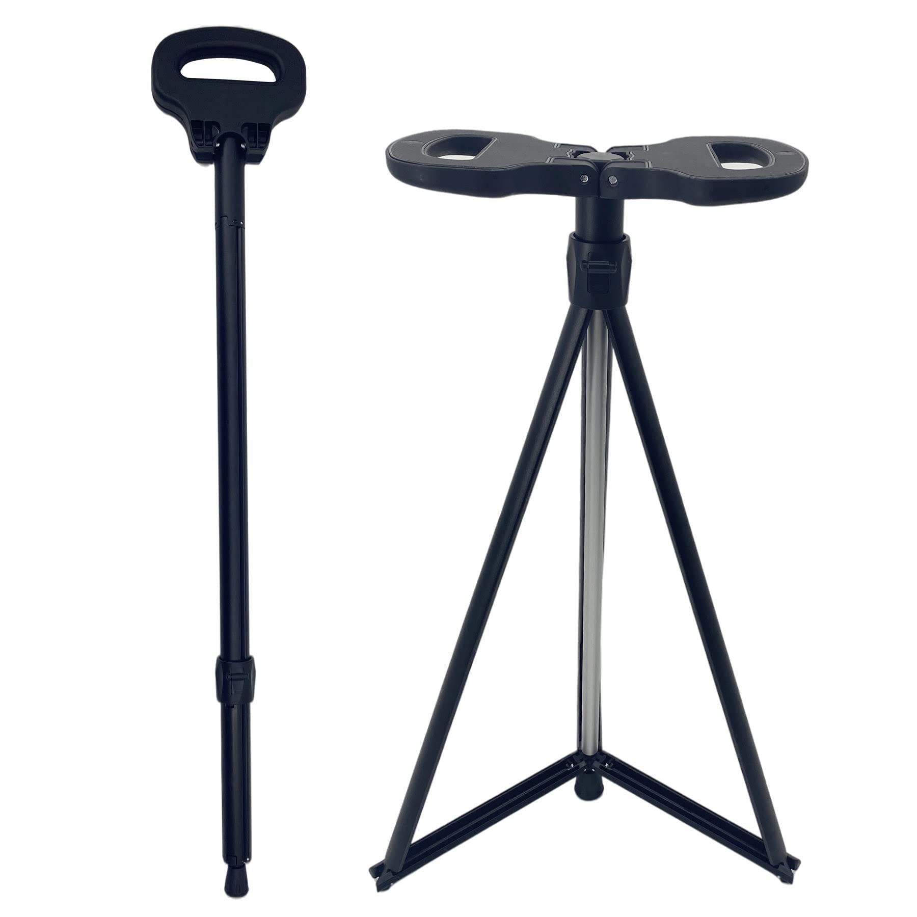 Portable Cane Seat Folding Walking Cane for Men & Women Sturdy Tripod