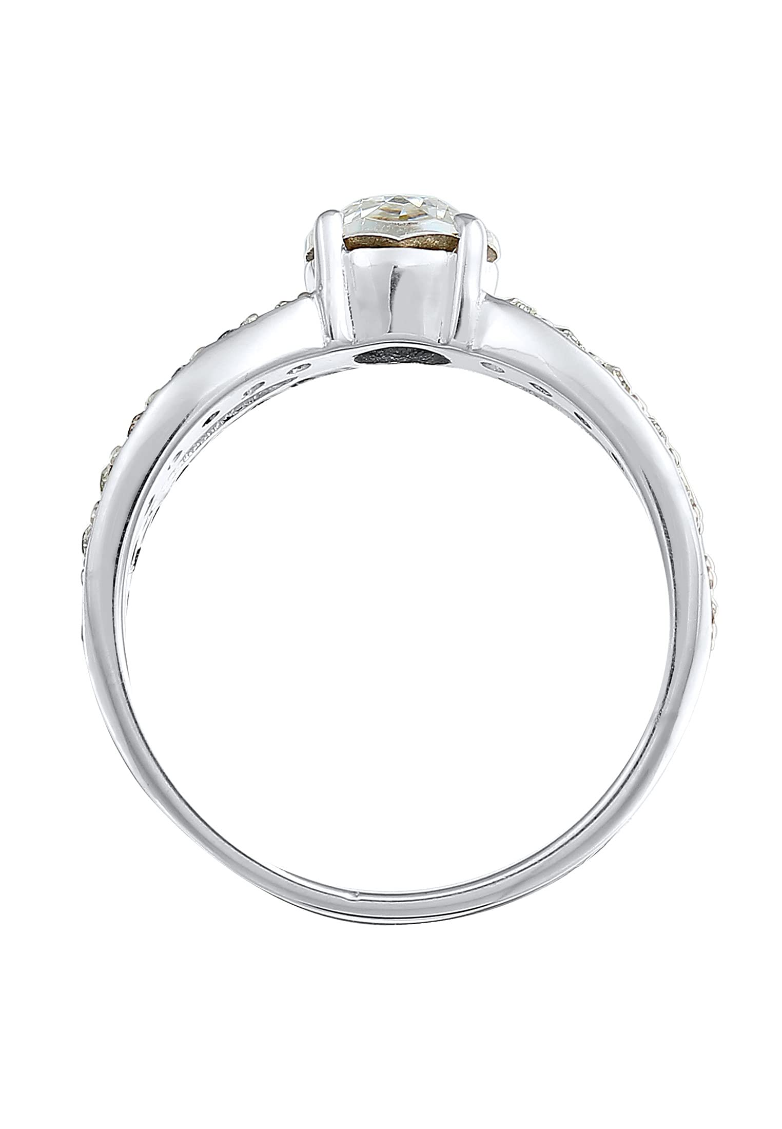 Elli Damen Ring Solitär Glamourös mit Kristall