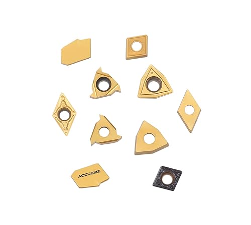 Miniatura 6 de Accusize Industrial Tools 2 piezas de cada tipo de insertos de carburo para 2988-0012, recubierto de CVD y recubierto de estaño, total 10 piezas,