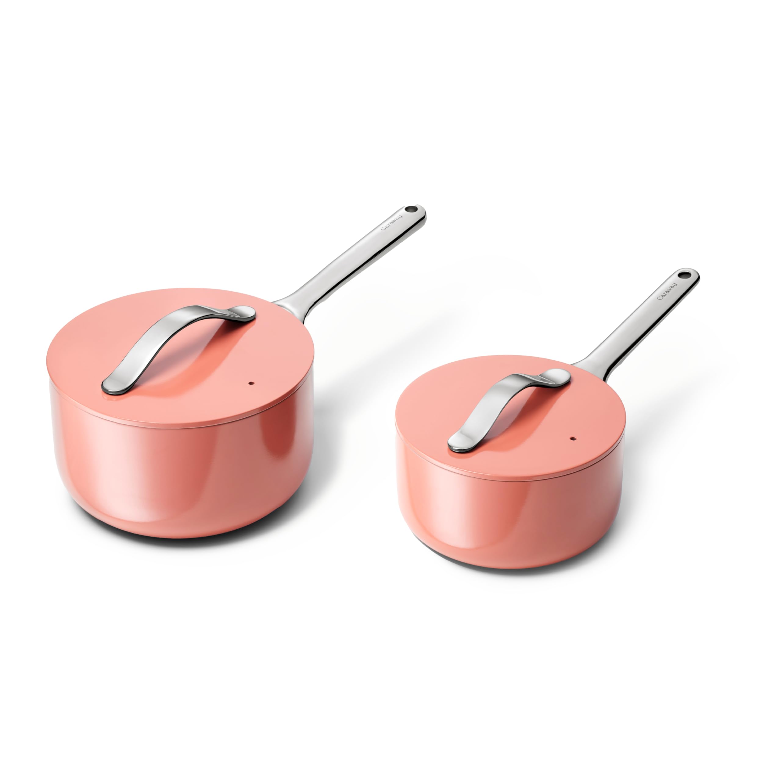 Caraway Non-Stick Ceramic Sauce Pans with Lids (3 qt and 1.75 qt)