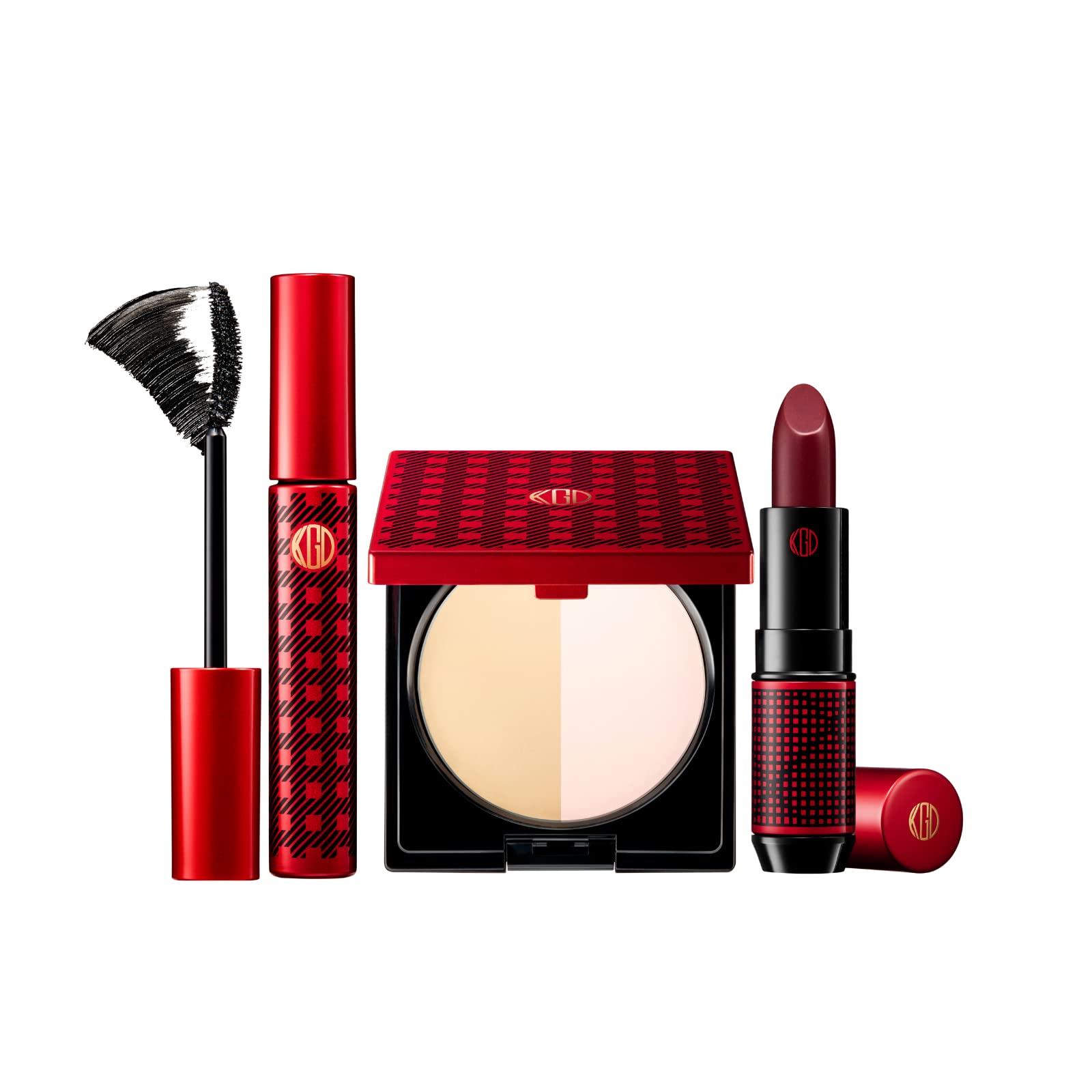 Koh Gen Dos Elegant Radiance Unveiling of the Dynamic Trio - Velvety Pressed Powder Creamy Lightweight Lipstick and