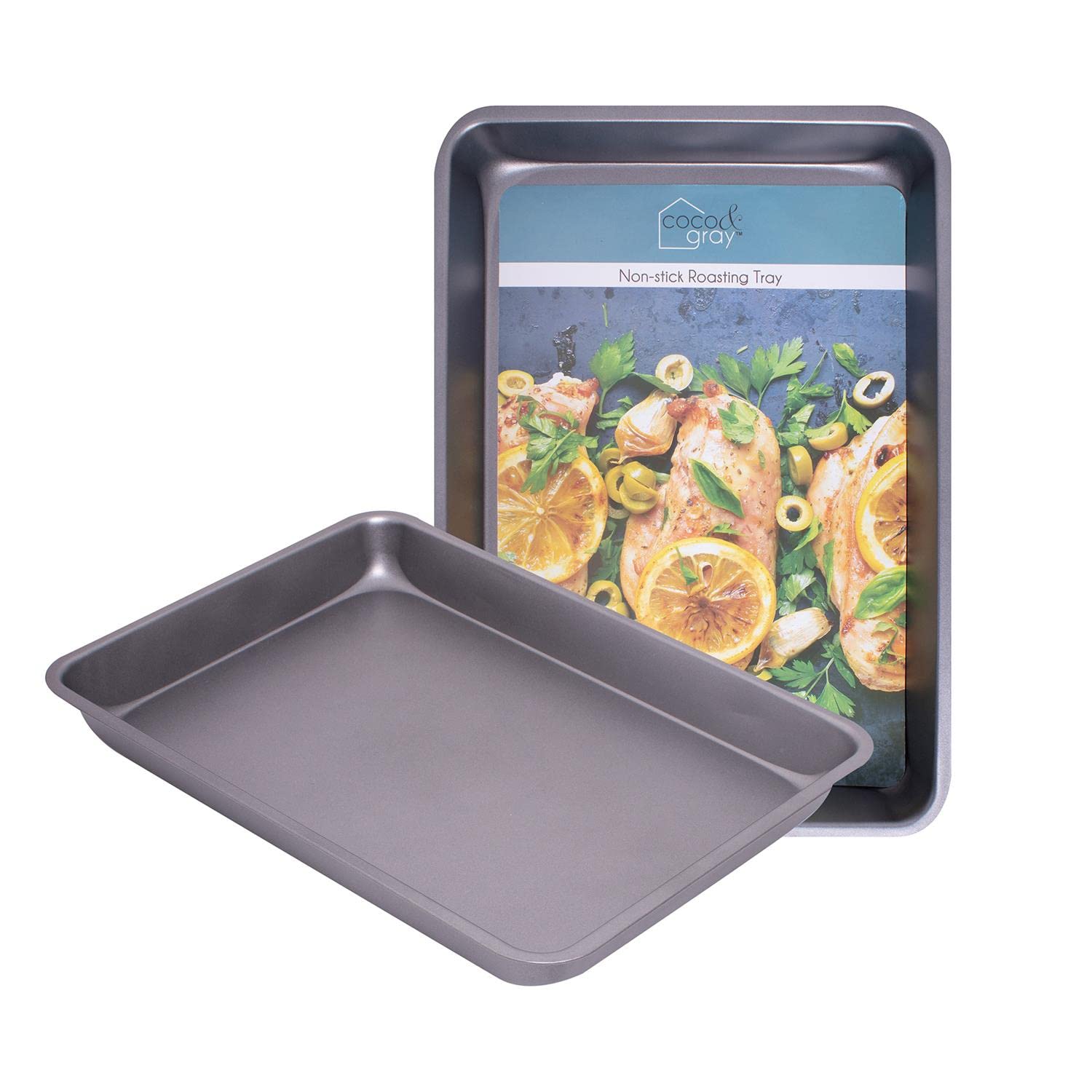 Yöl Tray 37 X 26Cm Non-Stick Rectangular Carbon Steel Baking Tray Tin For Oven Use 37X26x4.5cm Home Kitchen Baking, Roasting, Cooking