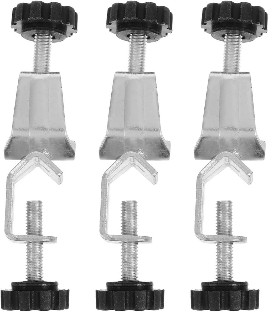 Mobestech 3pcs Adjustable Bosshead Clamp Iron Dual Screws Chemistry Lab | Assorted Color, 10.30 X 2.40 X 2.40 Cm, Secure Rod Hold, 3 Lab Clamps, Scientific Research, Teaching