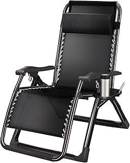 HZH Espreguiçadeiras dobráveis, espreguiçadeiras de jardim respiráveis, espreguiçadeiras, espreguiçadeiras de praia com porta-bebidas e apoios de cabeça reguláveis, capacidade de carga até 200 kg,