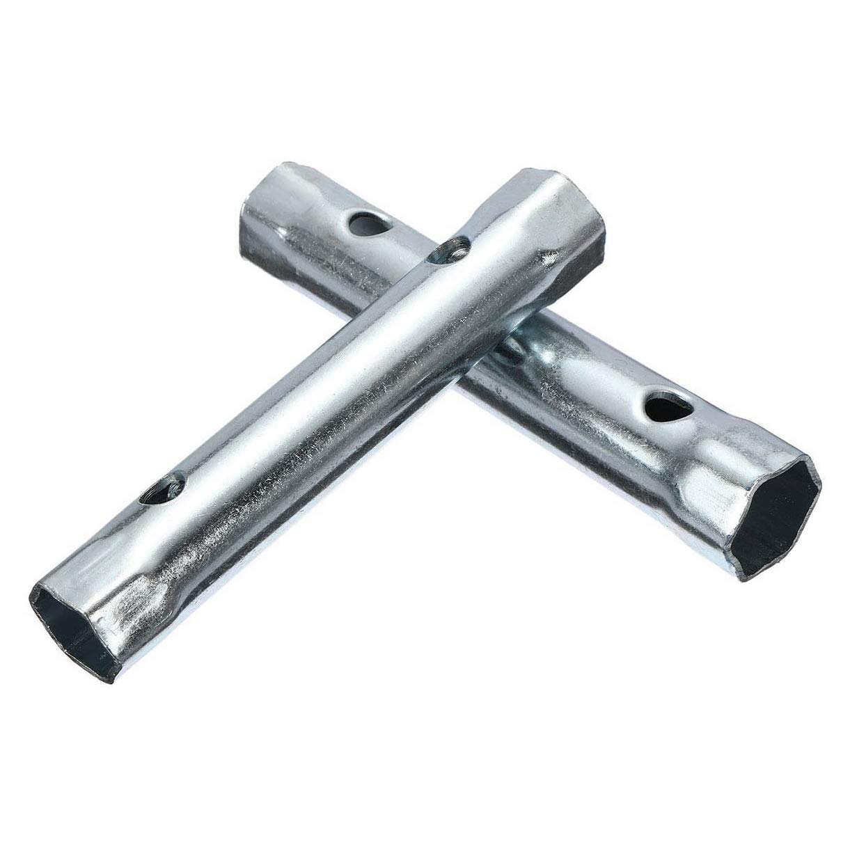 Lyzeous 10Pcs 6-22mm Metric Tubular Box Wrench Set Tube Bar -Plug Spanner Steel Double Ended for Automotive Plumb Repair