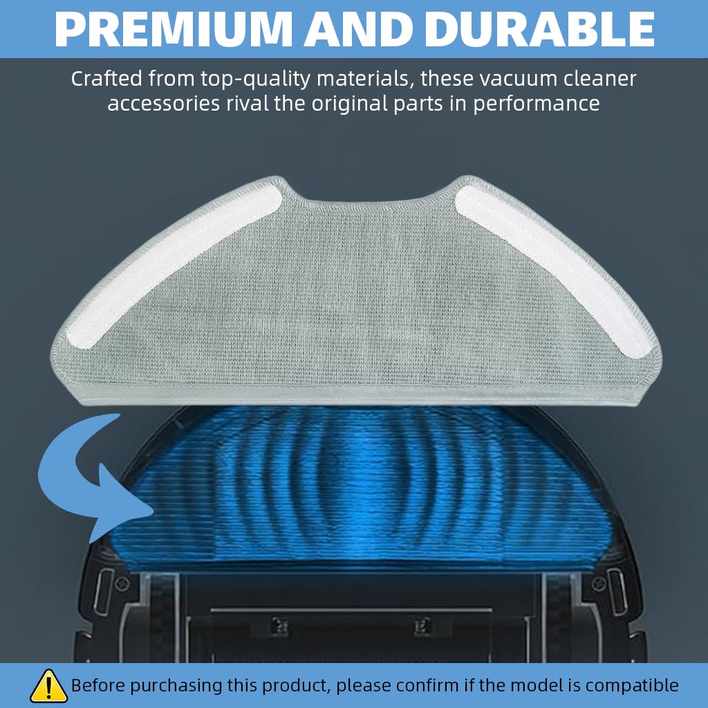 HASTHIP® Compatible with Mi Robot Vacuum Mop 2i & 2 Pro, Microfiber Mops Cloth Vacuum Cleaner Mops Cloth for Mop-P, Replacement Microfiber for Wet and Dry Cleaning, Pack of 2Pcs 4