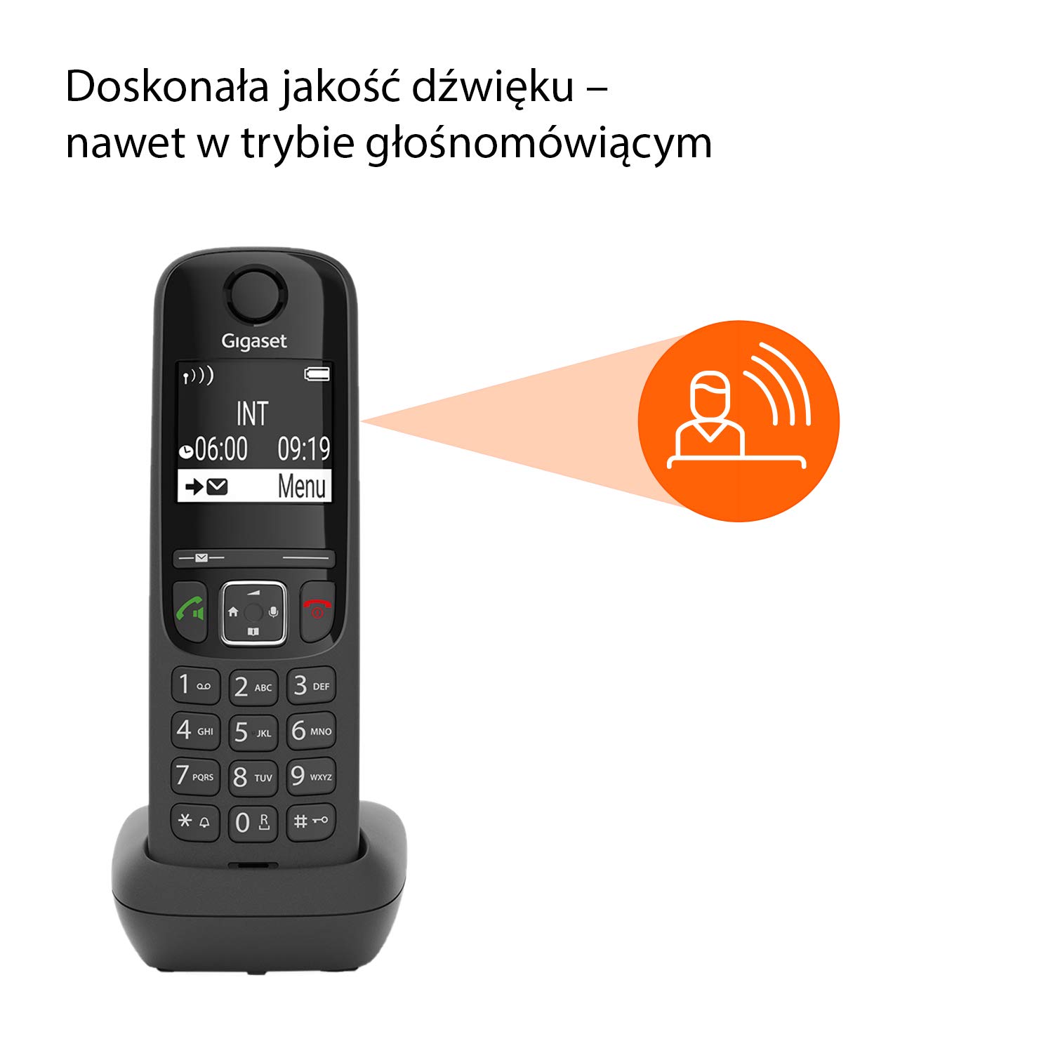 Gigaset A690 - Teléfono inalámbrico con auriculares sin contestador automático - Pantalla de contraste con modo Jumbo, calidad de sonido excelente, perfiles de audio ajustables