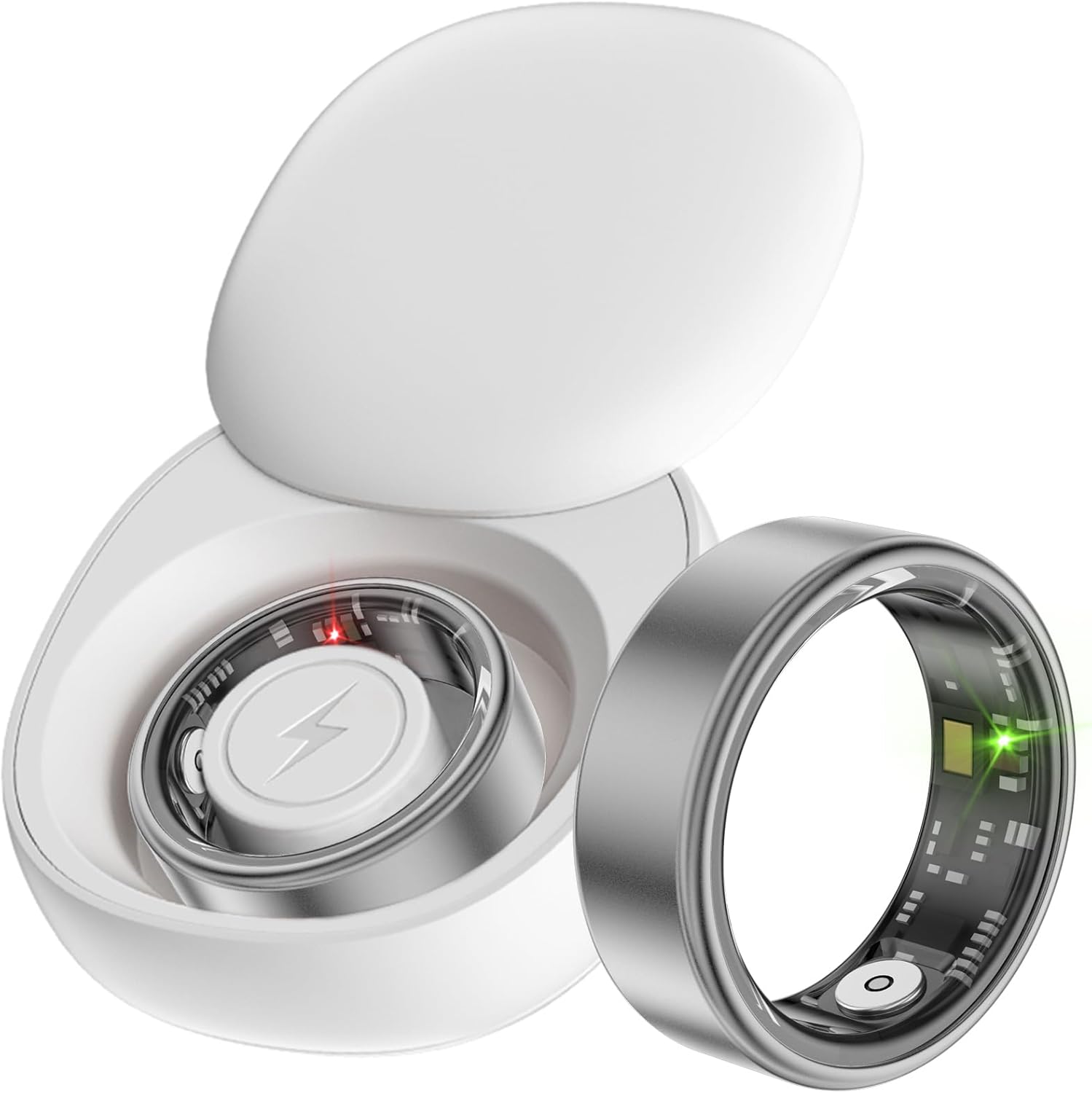 findtime Smart Ring Fitness Tracker, Pedometer, Heart Rate Monitor, Sleep Tracker, 5ATM Waterproof, Black, Android iOS Compatible