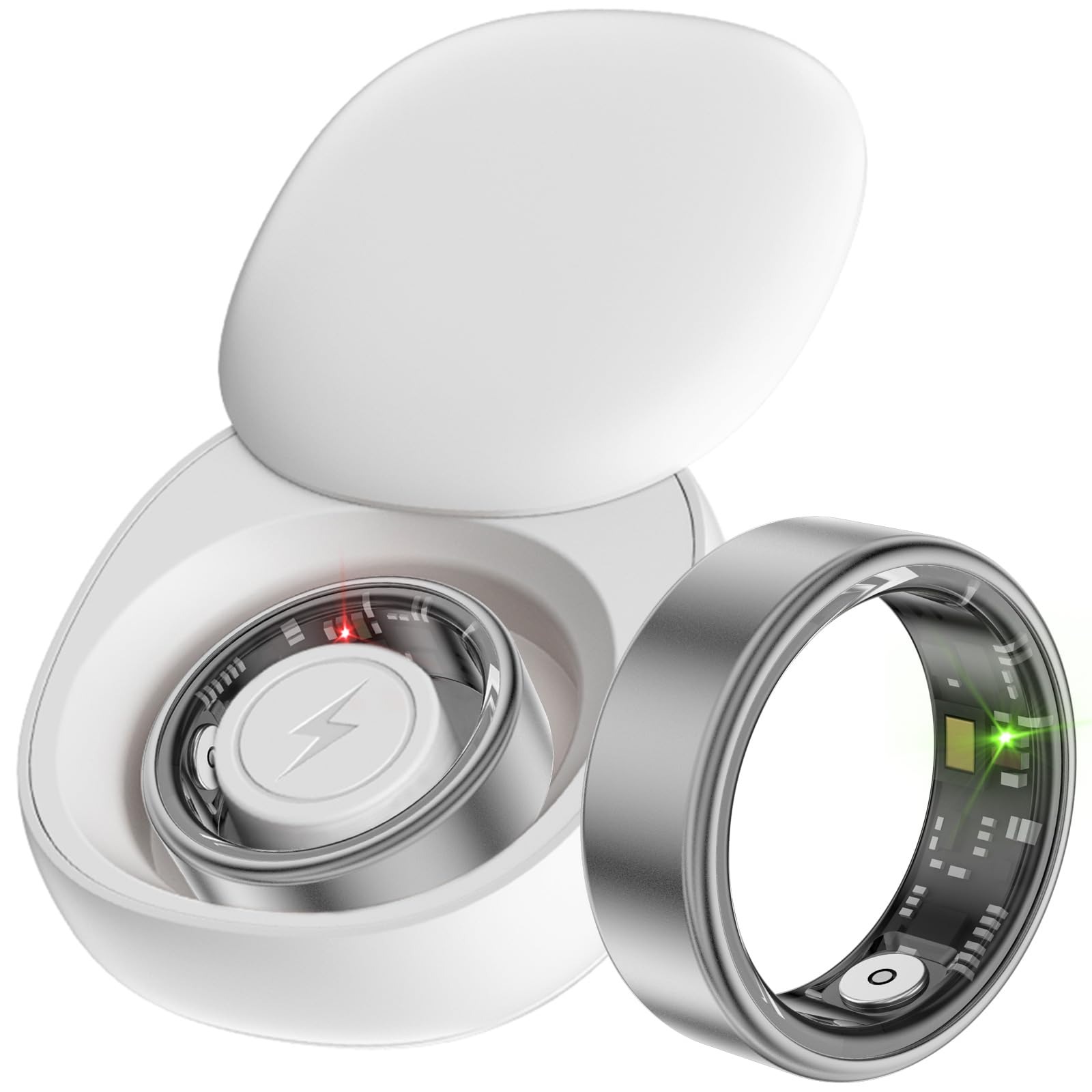 findtime Smart Ring Fitness Ring Tracker Smartringe für Herren Damen Schrittzähler Aktivitätstracker 5ATM Wasserdicht Schlaftracker Smartring Herzfrequenz Pulsmessser Fitnessring Android iOS Größe 11