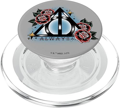 Miniatura 1 de Harry Potter Always Deathly Hallows Symbol Floral Retrato PopSockets MagSafe PopGrip para iPhone