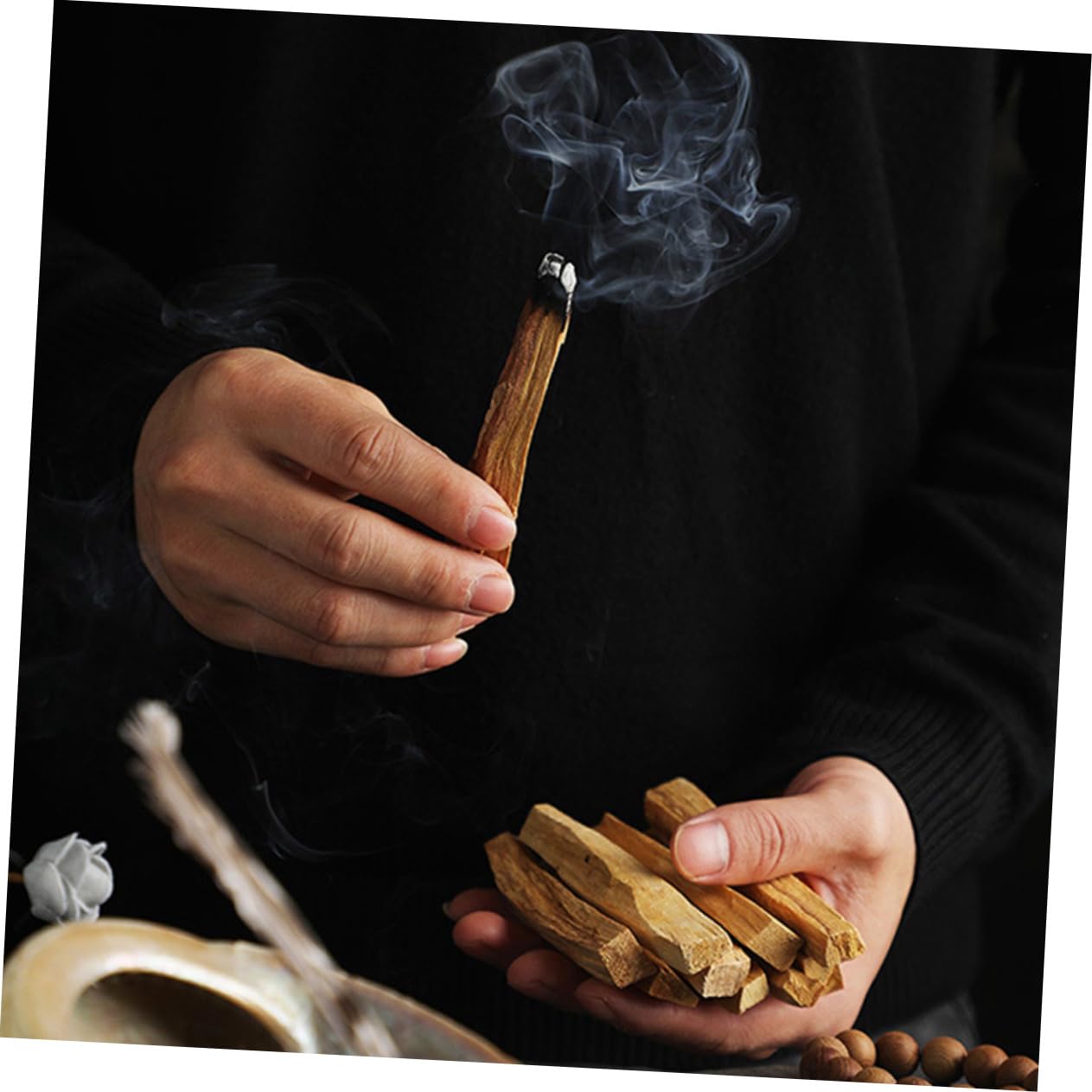 Alipis 10 Piezas Varillas De Madera Sagrada Varillas De Incienso Naturales para Yoga Meditación y Purificación De Espacio Hogar