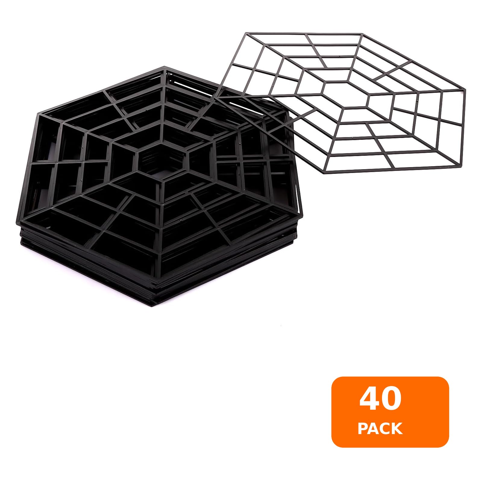 40 redes de protección para estanques, malla hexagonal de nailon de 30 x 27 cm, red protectora de color negro, red de protección flotante para depredadores al aire libre, estanque de jardín koi