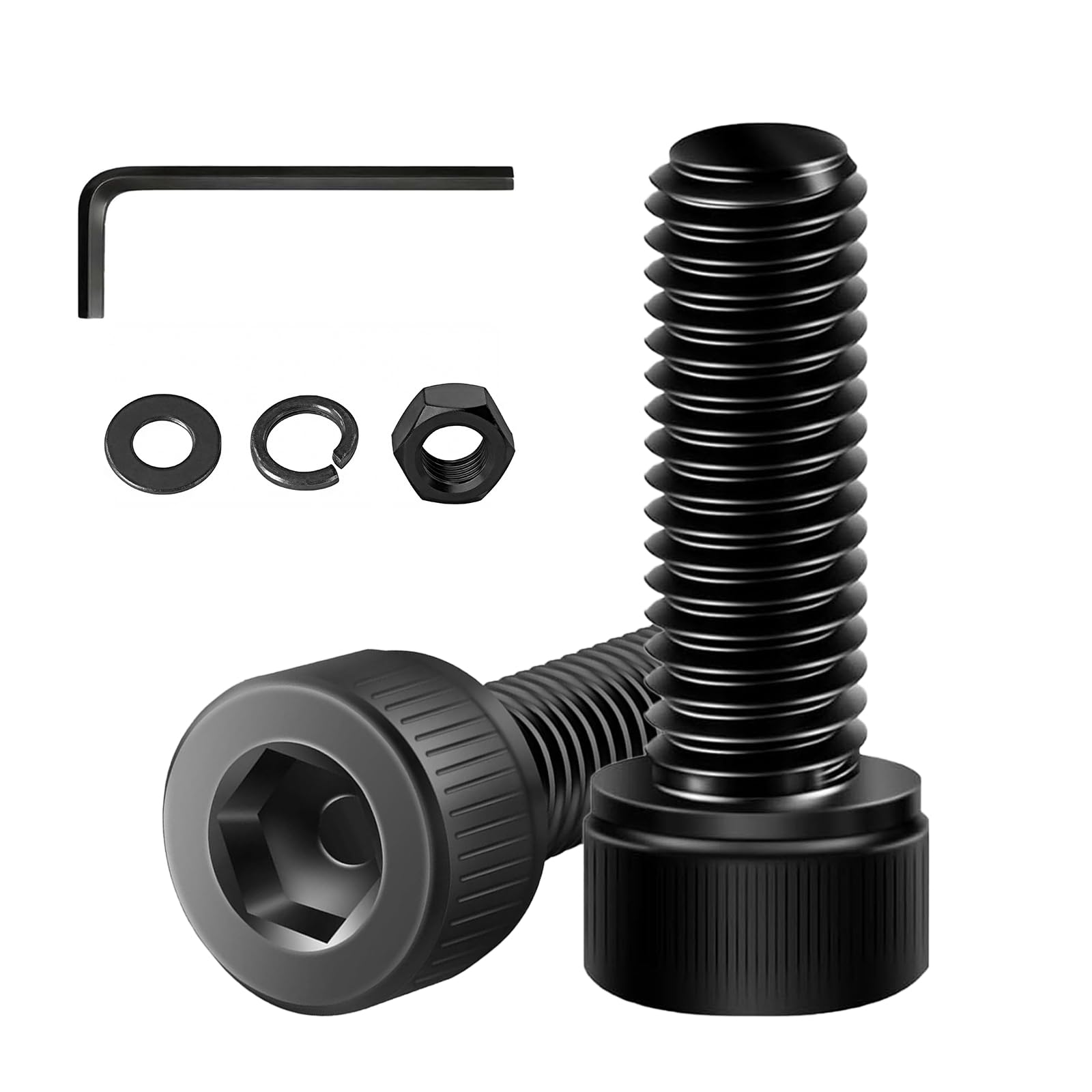 20 Pcs M5 x 20mm Hex Socket Head Cap Screws, 12.9 Grade Alloy Steel, Black Oxide Finish, Allen Socket Drive, Full Threads, Includes Hex Spanner