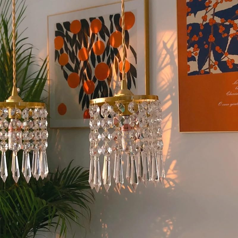 Lampe de chevet en laiton et cristal supérieur au design moderne unique