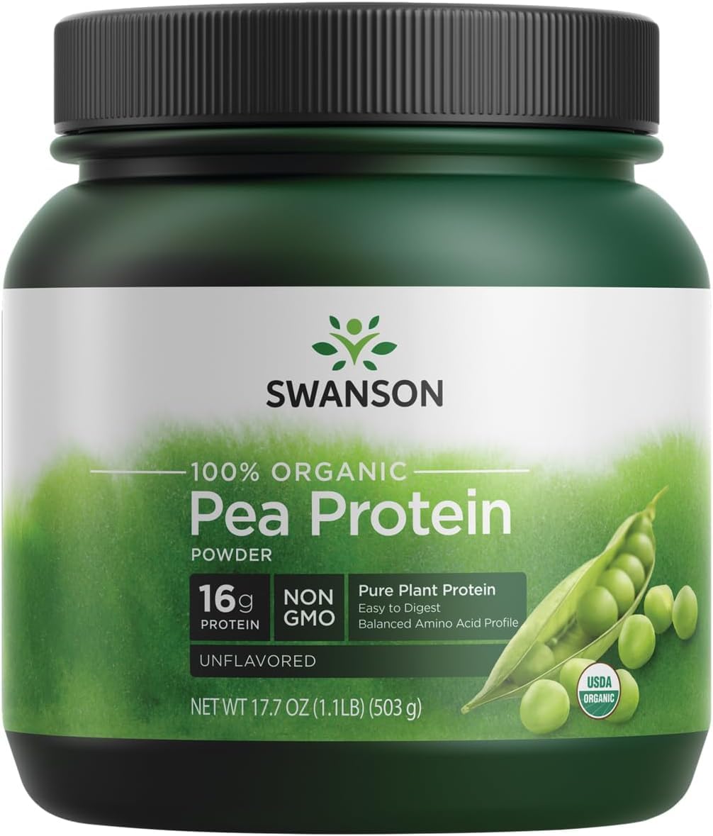 Swanson Certified Organic Pea Protein Powder Non-GMO 1.1 lb (503 g)
