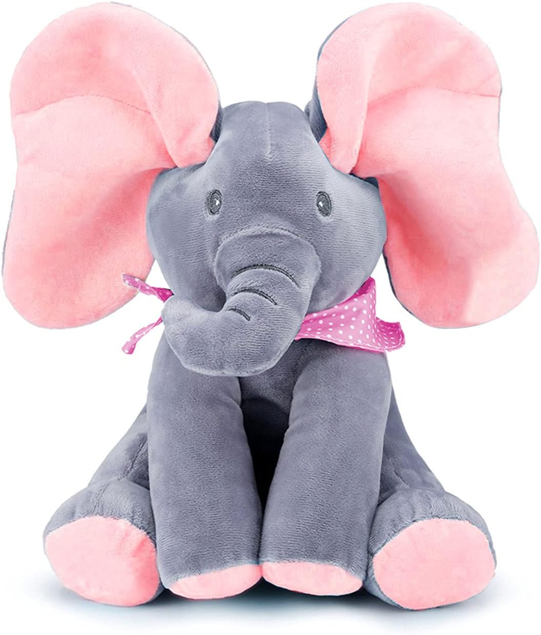 Kw-Joey Animated Elephant Toys, Plush Singing Elephant With Ears Moving Electric Plush Toy, Adorable Elephant Stuffed Animal Toy For Baby S Gift, Pink, 12