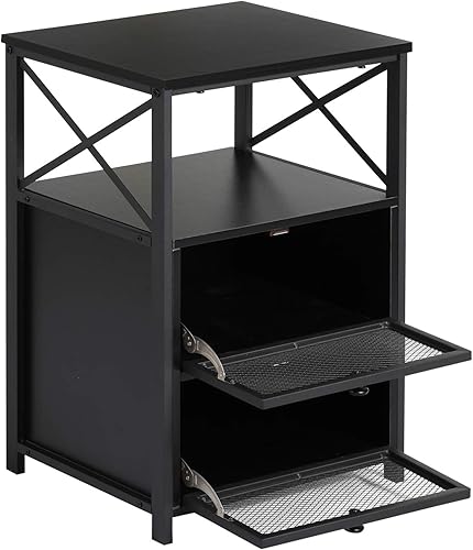 Miniatura 8 de VECELO - Mesita de noche, mesa auxiliar con espacio de almacenamiento y puerta, mesitas de noche modernas para sala de estar, dormitorio, negro