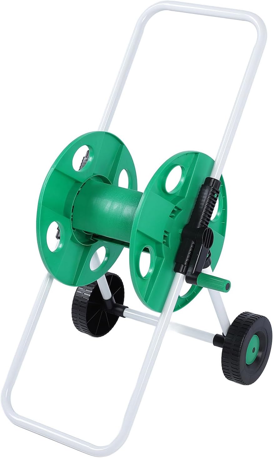 Garden Hose Reel Cart, Portable Hand Push Hose Caddy with Wheels Holds Up to 164ft of 1/2" Pipe, Rust Proof PP Water Tube Storage Organizer for Outdoor Lawn Yard