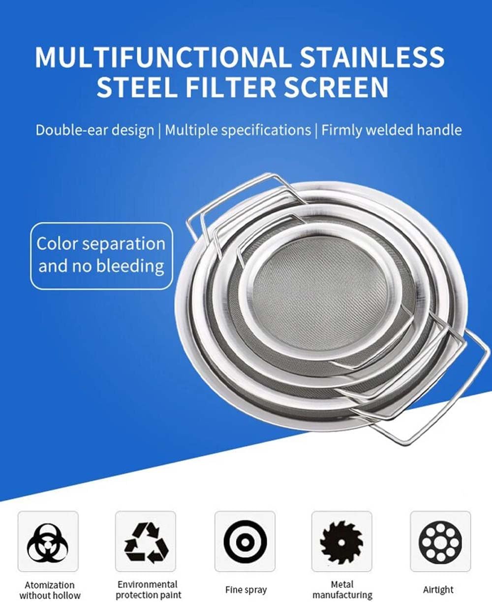 30 Fine Mesh Stainless Steel Paint Strainer With 2 Handle,2 Pack Fits for Paint Bucket Cans,Strains Filters Removes Debris,Particles,Impurities from Coating and Liquids - Drain,Rinse Food,12in