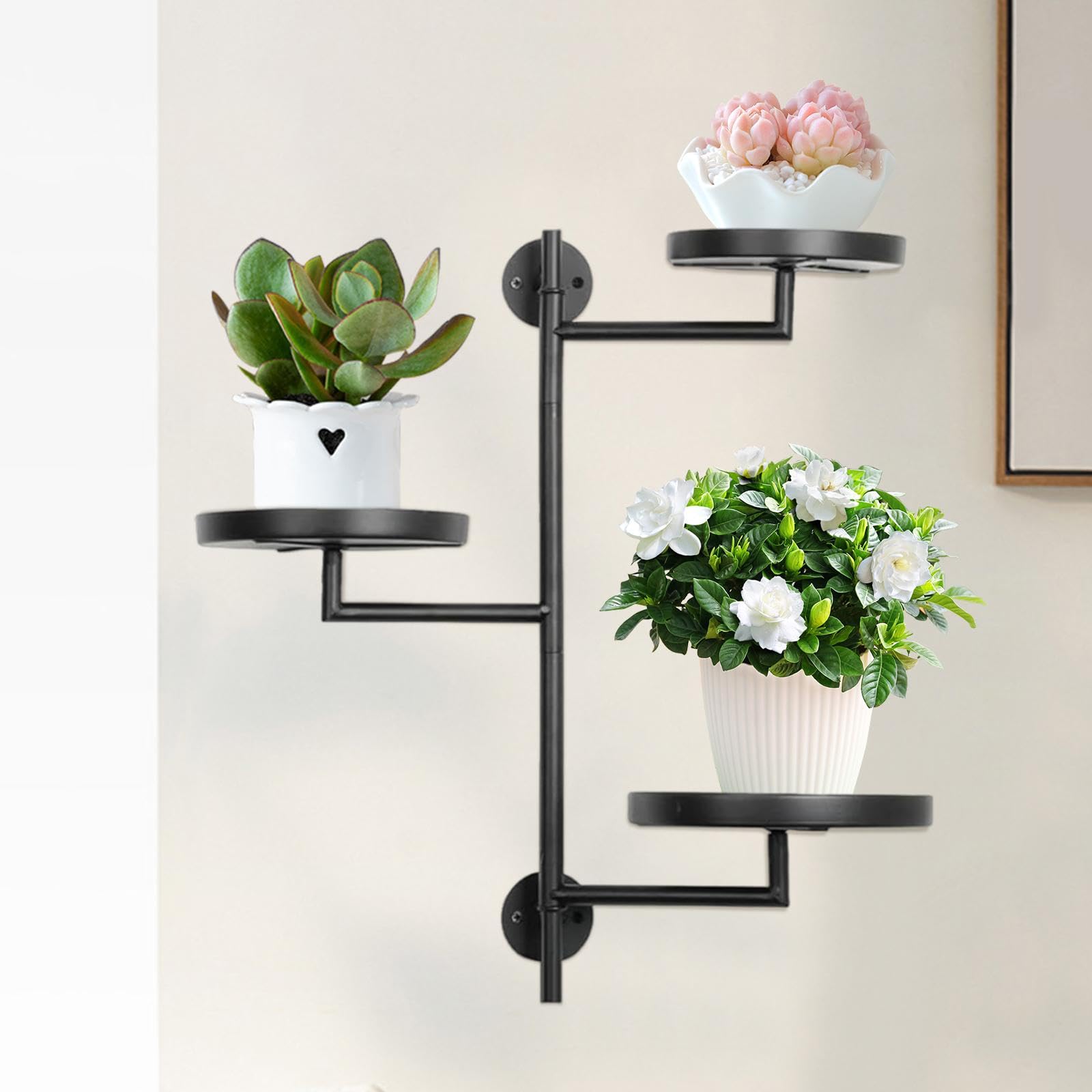 Estante Giratorio para Plantas, Soporte para Macetas, Resistente Y Fácil de Montar, Ideal para Oficina, Estudio, Balcón O Dormitorio.