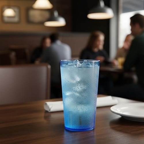 Vista 125 de Juego de 12 vasos de color transparente de 5 oz. Vasos de té helado reutilizables de alta calidad, apilables, aptos para lavavajillas, resistentes a