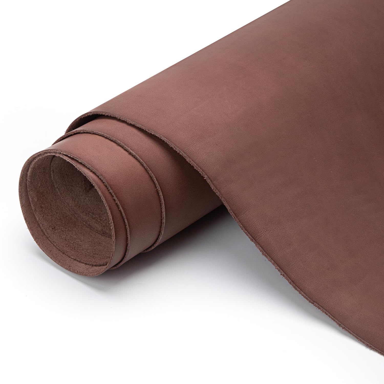 WUTA Piel de vaca de grano completo curtida vegetal, teñida en tambor, corte de piel precortada para manualidades, bolsos, monederos (3 pies cuadrados de forma irregular, marrón moca)