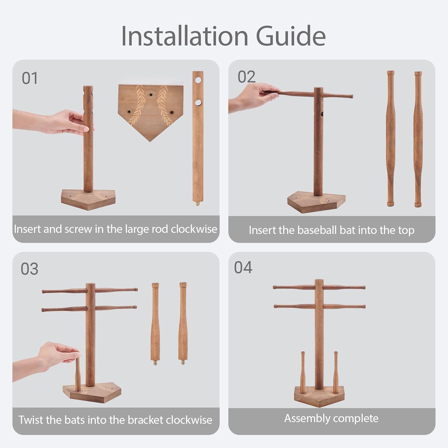 NEW Wooden Baseball & Softball Championship Ring Holder with Drip Necklace Display – Sports Organizer Baseball Gifts for Jewelry & Awards(NO TEXT) - Image 4
