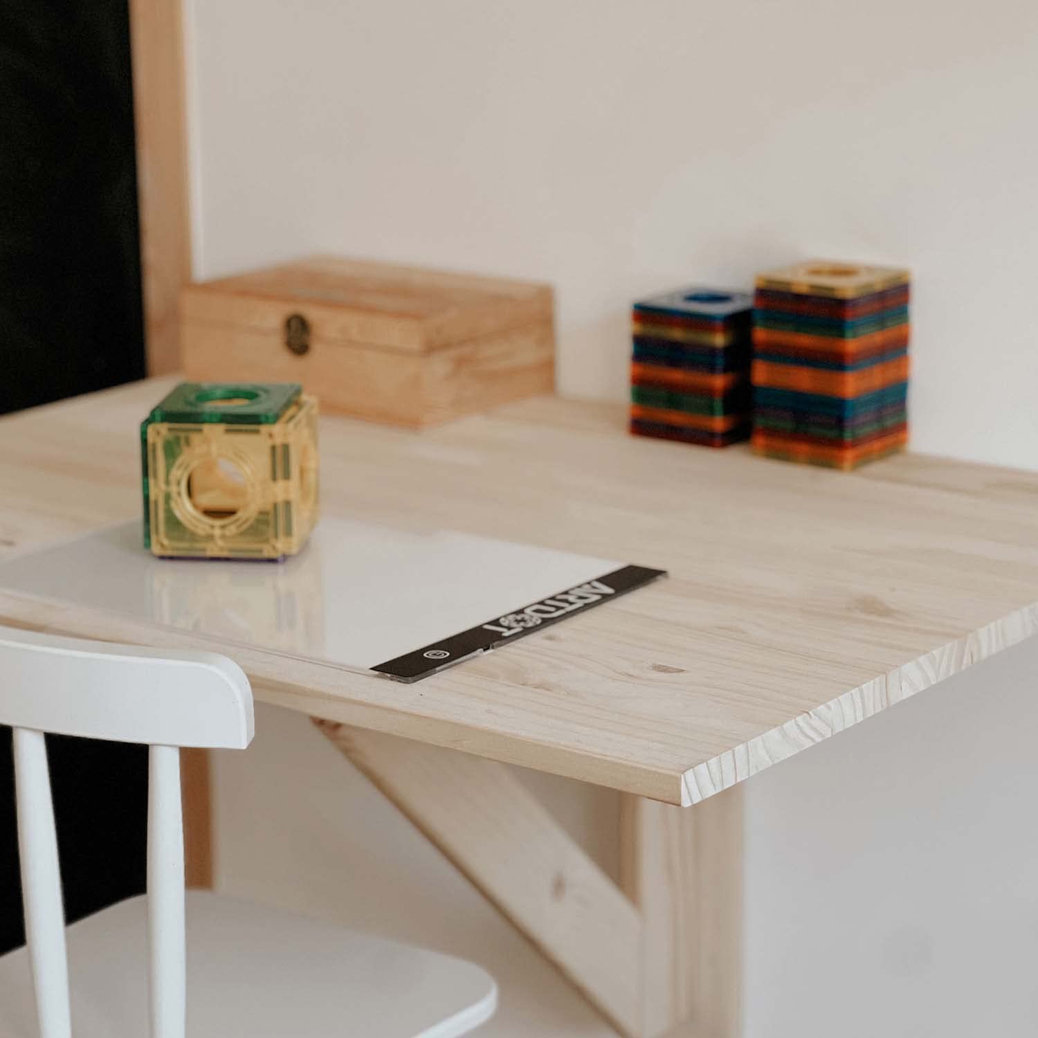 Astigarraga Mesa Plegable de Pared en Madera Maciza Pino, 79,5x59 cm