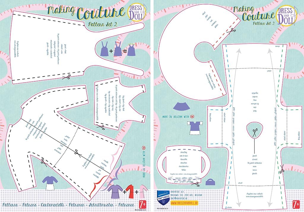 Vervaco PN-0164693 Dress Your Doll Making Couture Pattern Set