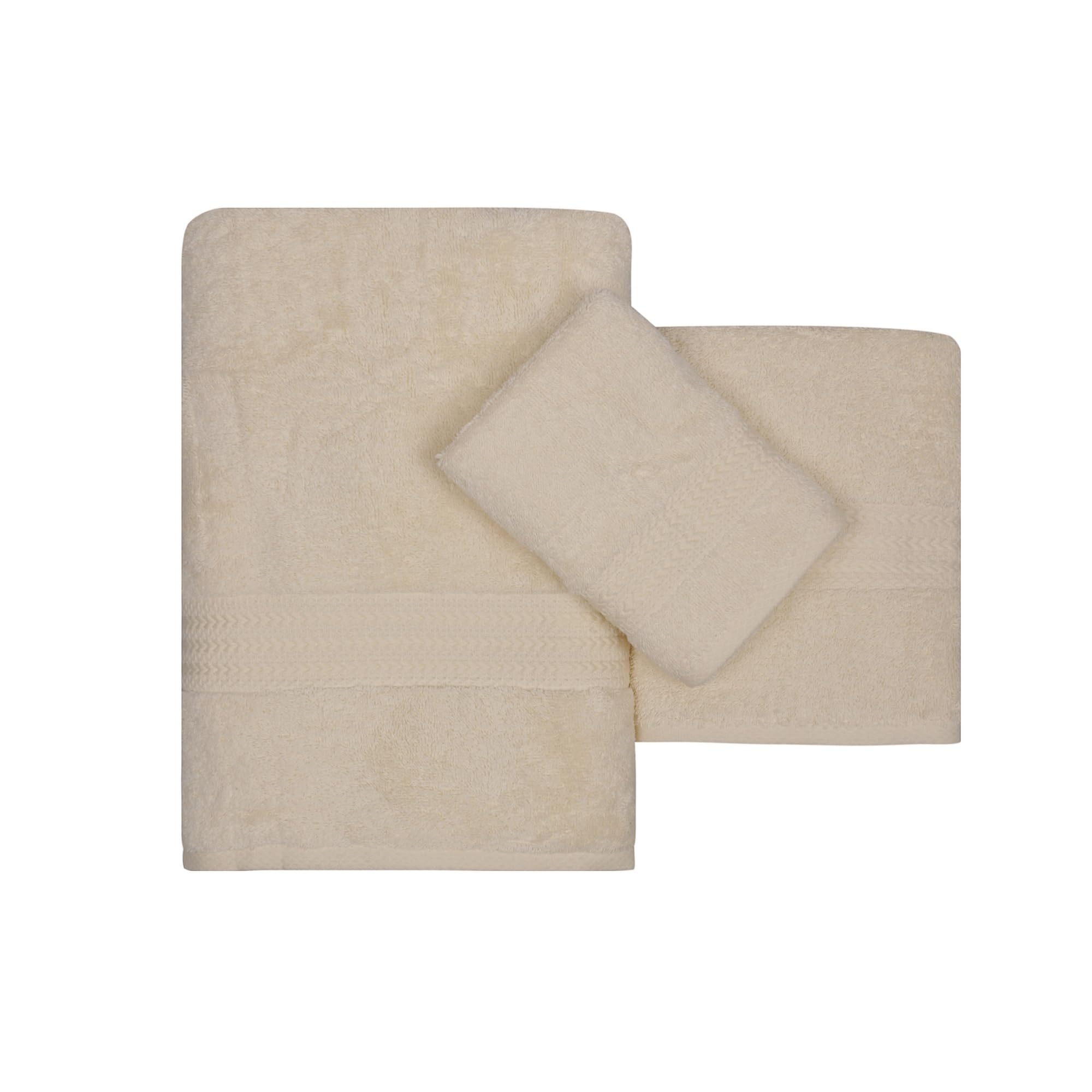 WELL HOME MOBILIARIO & DECORACIÓN 3 Piece Cream Towel Set, 70x140 - Image 3