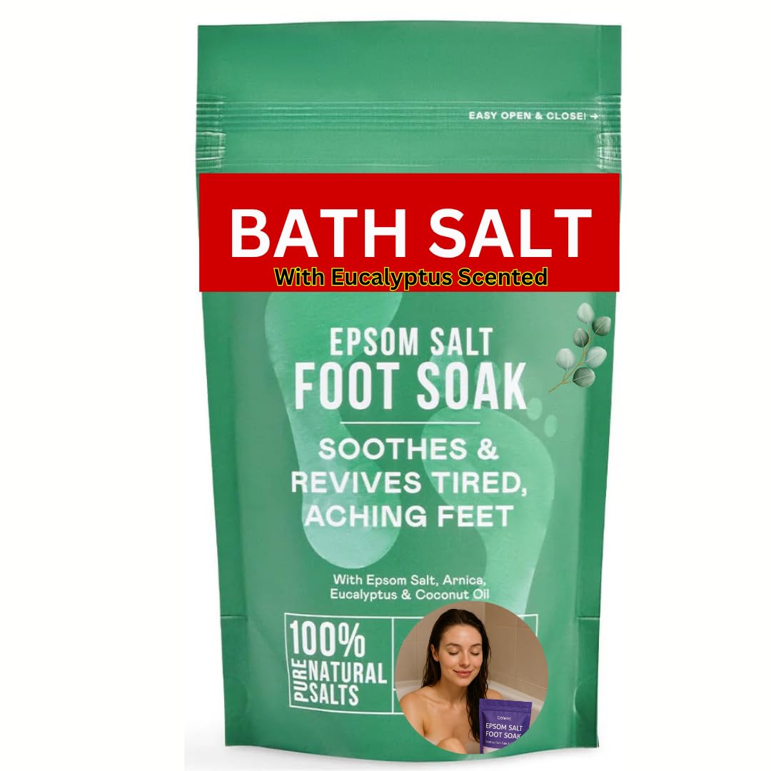 Epsom Salt Foot Soak, 350g, Soothes Foot Pain & Burning, Eucalyptus Scented-image-0