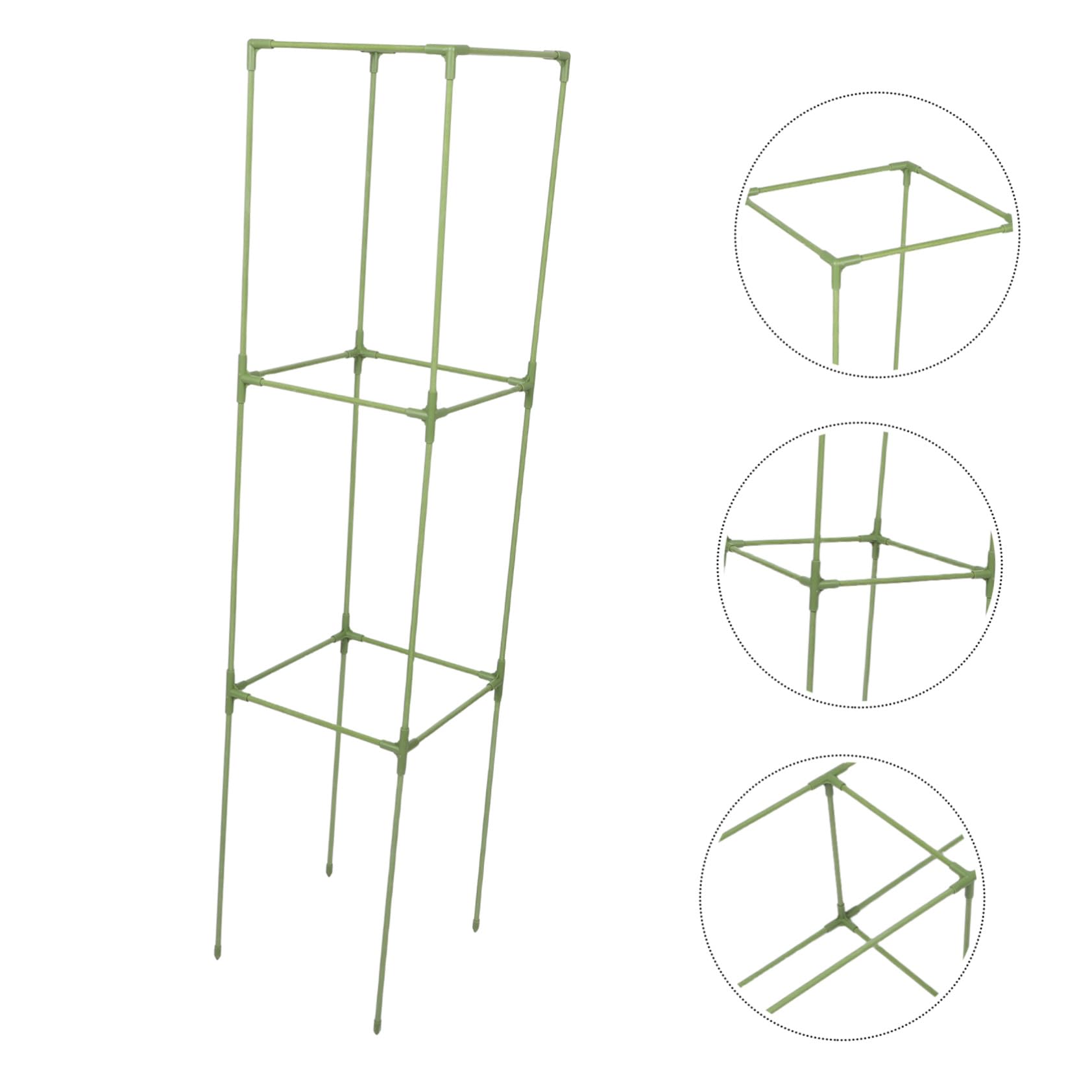 SEWACC Support pour Plantes Carré 1 Set en Fibre de Verre et PP Vert
