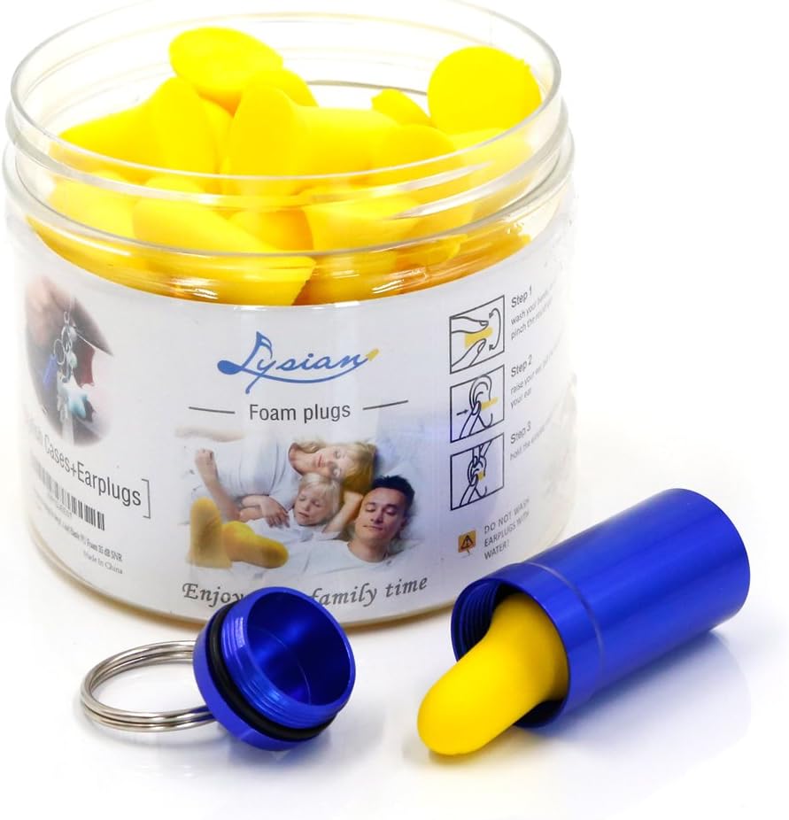 Lysian Earplugs Sleep Earplugs Nosie Cancelling Ear Plugs for Hearing Protection Noise Reduction Snoring Sound Blocking 35dB Highest NRR 30 Pairs Soft Earplugs with Aluminum Carry Case