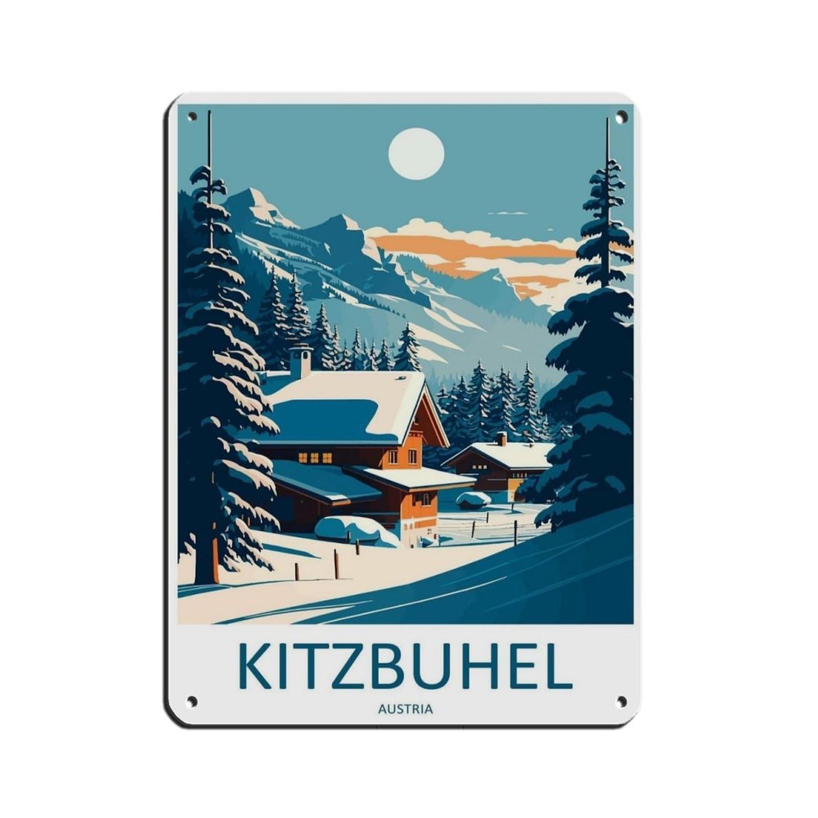 Kitzbuhel Travel Art Ski Art Lover Gift (52) Tin Sign Vintage Metal Pub Club Cafe Bar Home Wall Art Decoration Poster Retro 12x16inch(30x40cm)