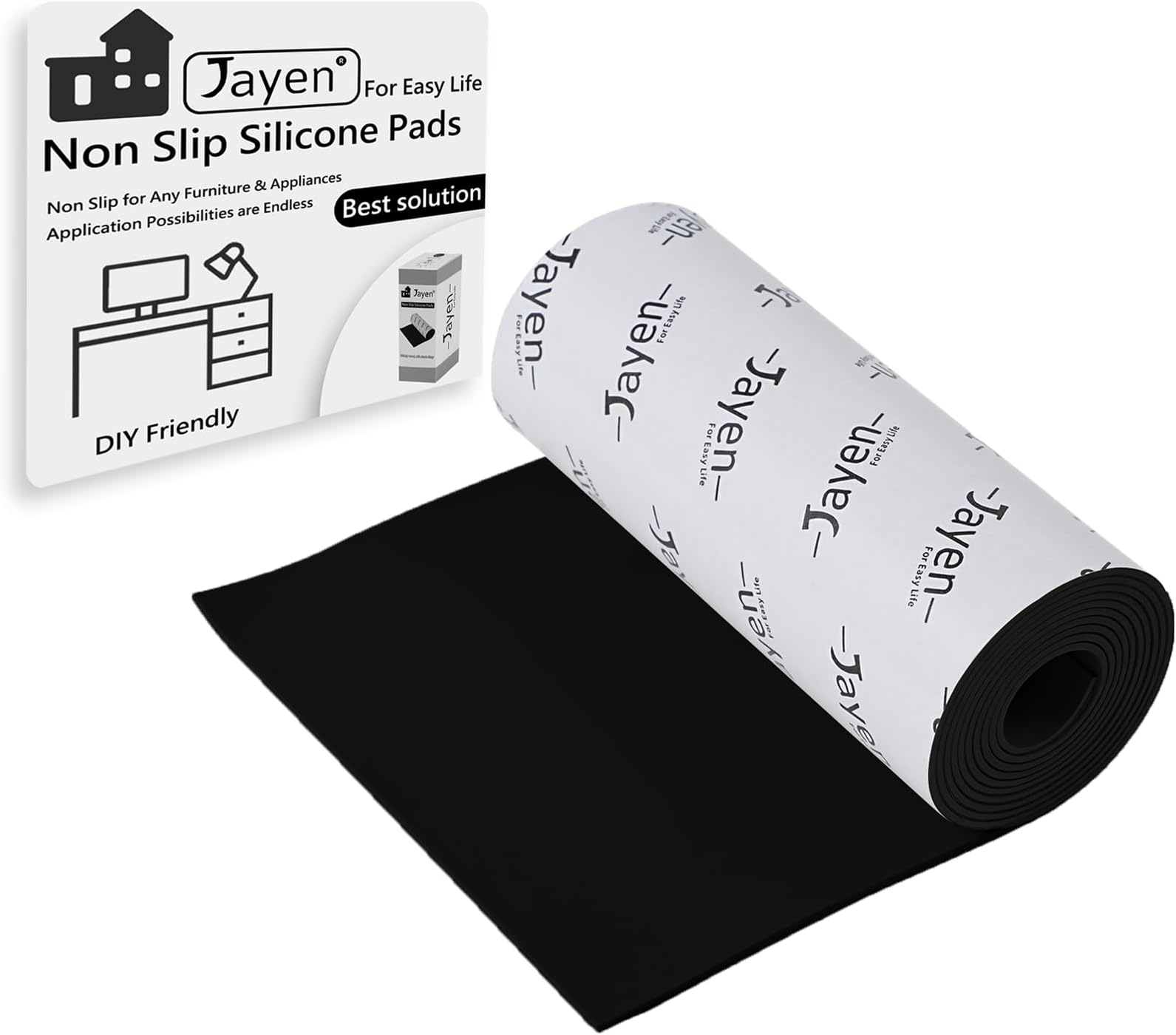 Non Slip Self Adhesive Silicone Cuttable Furniture Pads - 5x40 inch Versatile Non-Slip Silicone Pads for Variety of Objects, Appliances and Furniture