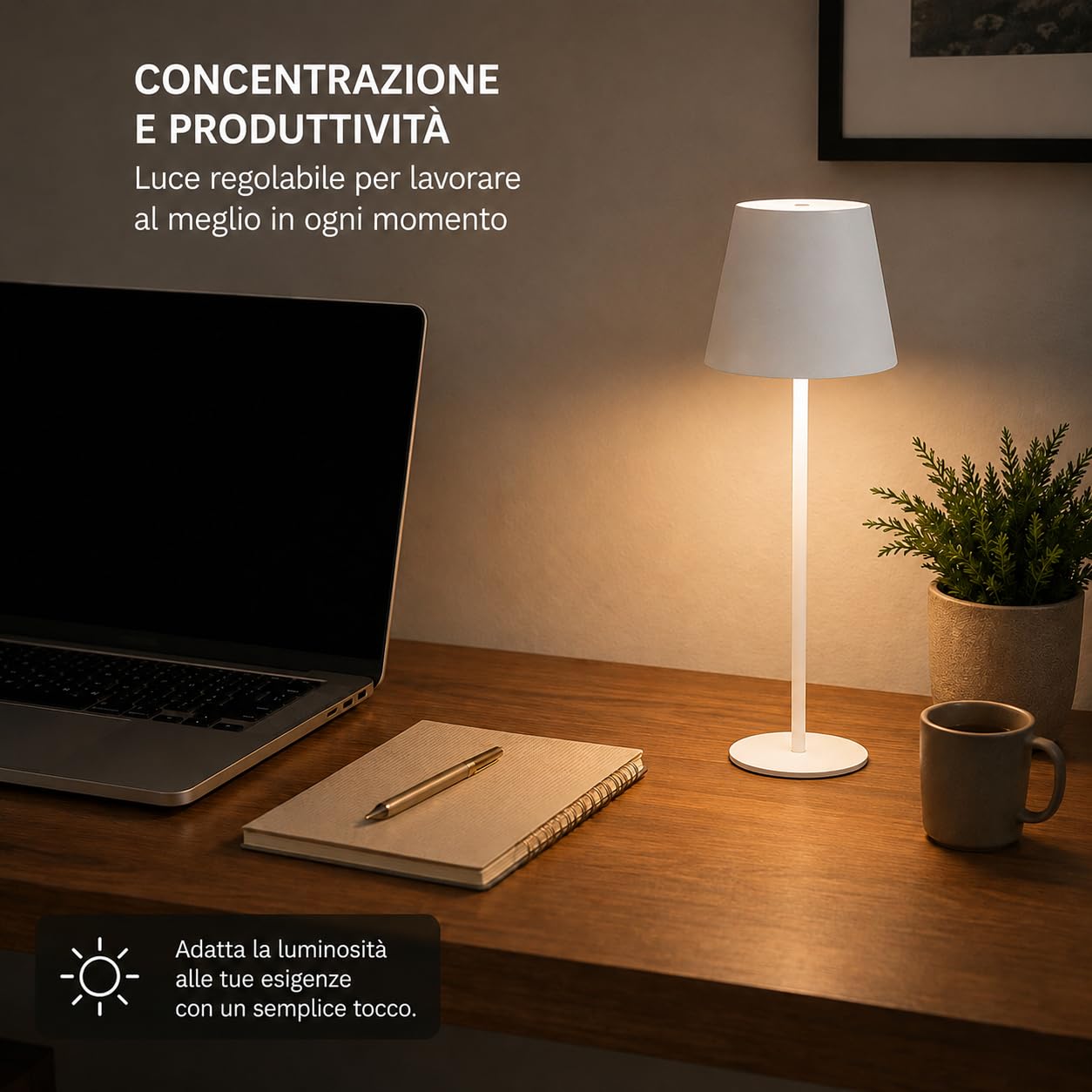 Set di 8 Lampada da Tavolo Bianco Touch Senza Fili Ricaricabili, LED Dimmerabili con 3 Tonalità di Luce 3000-6500K, Impermeabili IP54, Ideali per Interni ed Esterni
