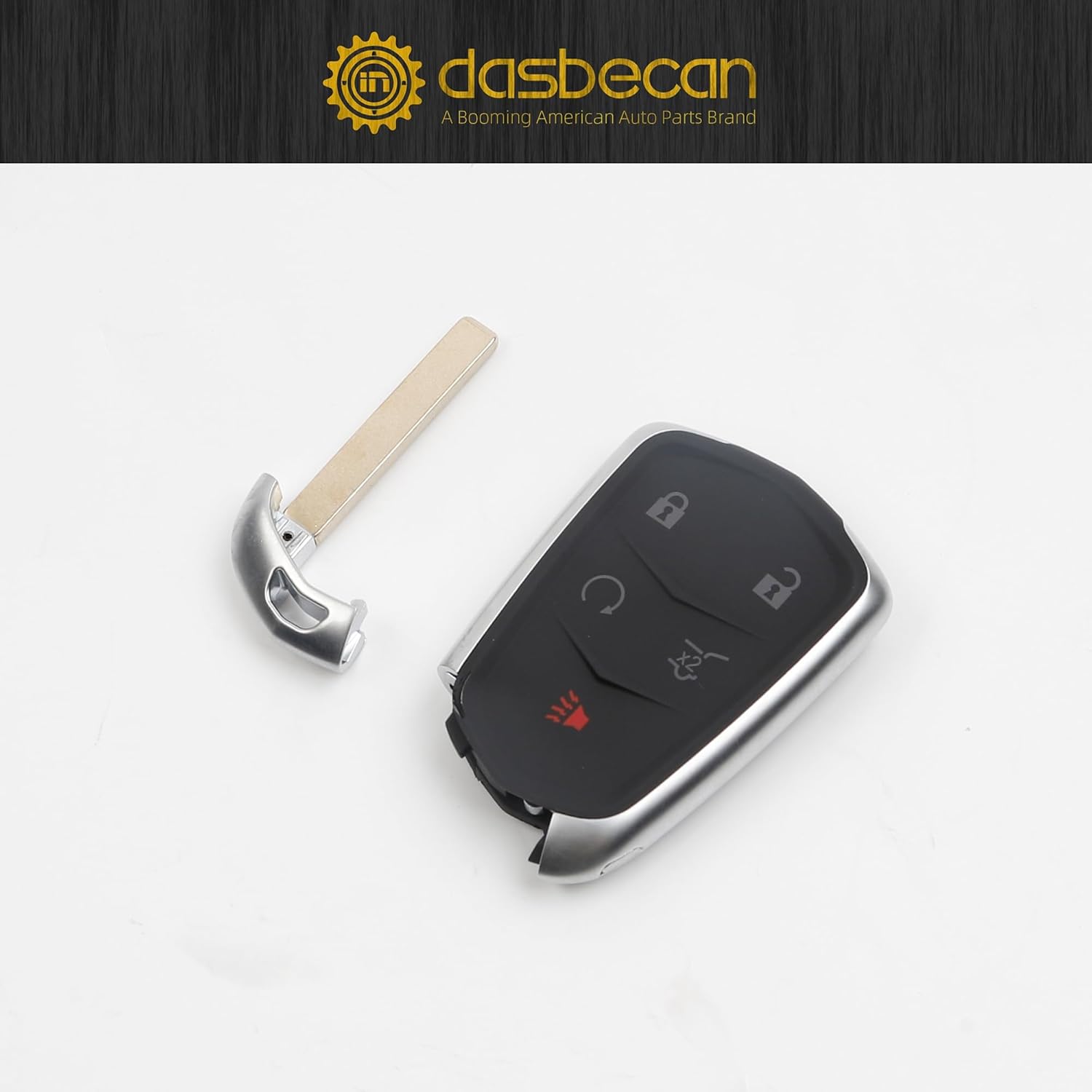 Dasbecan Smart Key Fob Replacement Compatible with 2017 2018 2019 Cadillac XT5 XT4 Car Remote Control Keyless Entry 433MHZ FCC ID# HYQ2EB PN:13598516 13510245 5 Buttons with Coin Battery - Image 7