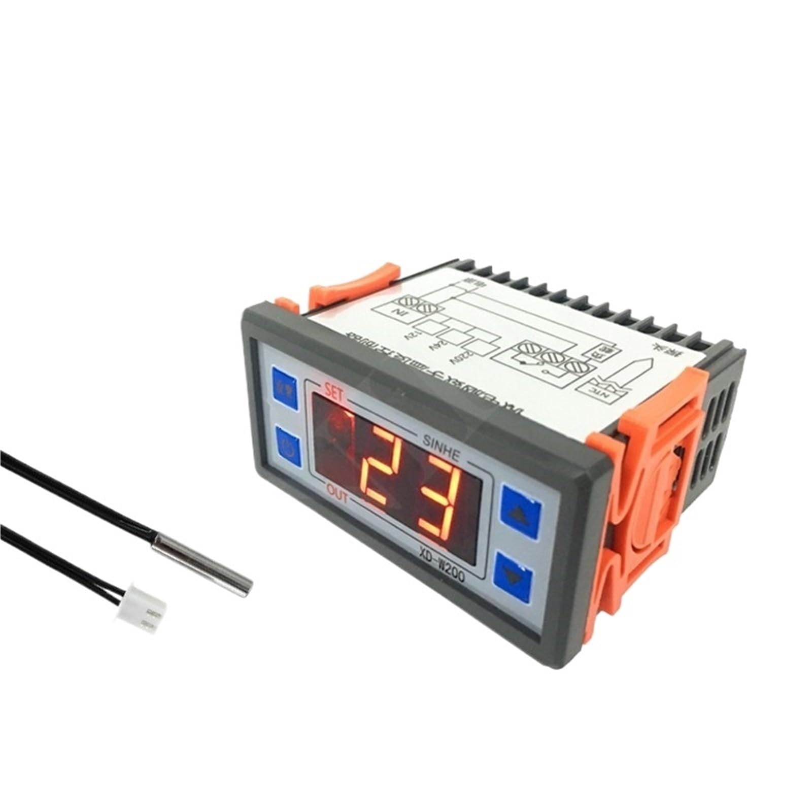 Controlador de temperatura inteligente digital Controlador de almacenamiento en frío Termostato ajustable Invernadero(XD-W200-24V)