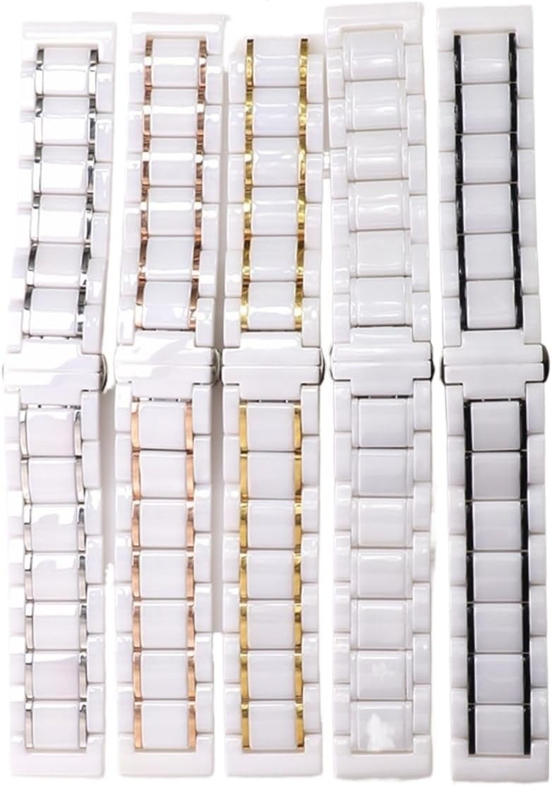 MJMT06 14 15 16 17 18 19 20 21 22 23 24 Mm Luxury Ceramic Band White Black Rose Gold Men's Ladies Watch Strap Bracelet Belt