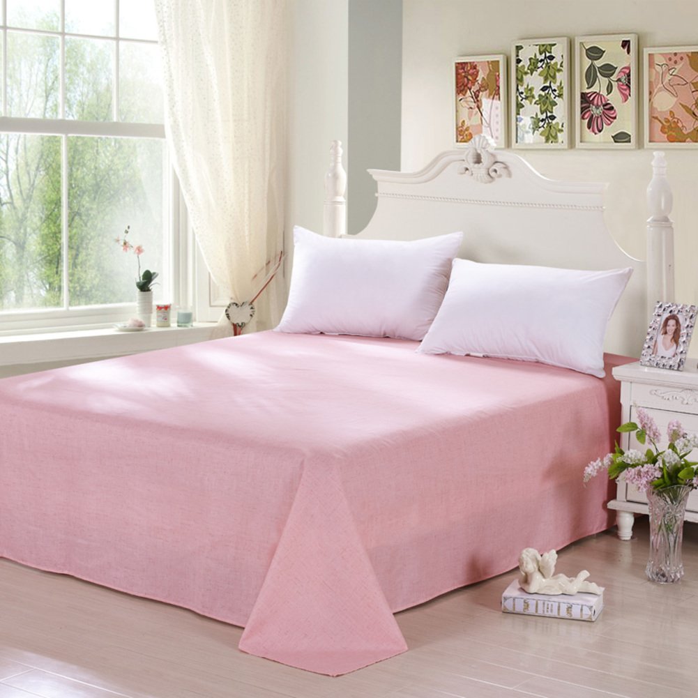 Drap plat en coton pour studio étudiant et chambre double