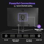 Z-Edge Moniteur de jeu courbé 27'' 300 Hz (2×DP1.4), 1ms MPRT, FreeSync, FHD, 240 Hz (2×HDMI2.0), LED Jeu PC Moniteur 16:9, Tilt réglable, VA, HDR, 3000:1, RGB, VESA 100*100mm (DP Câble inclus)