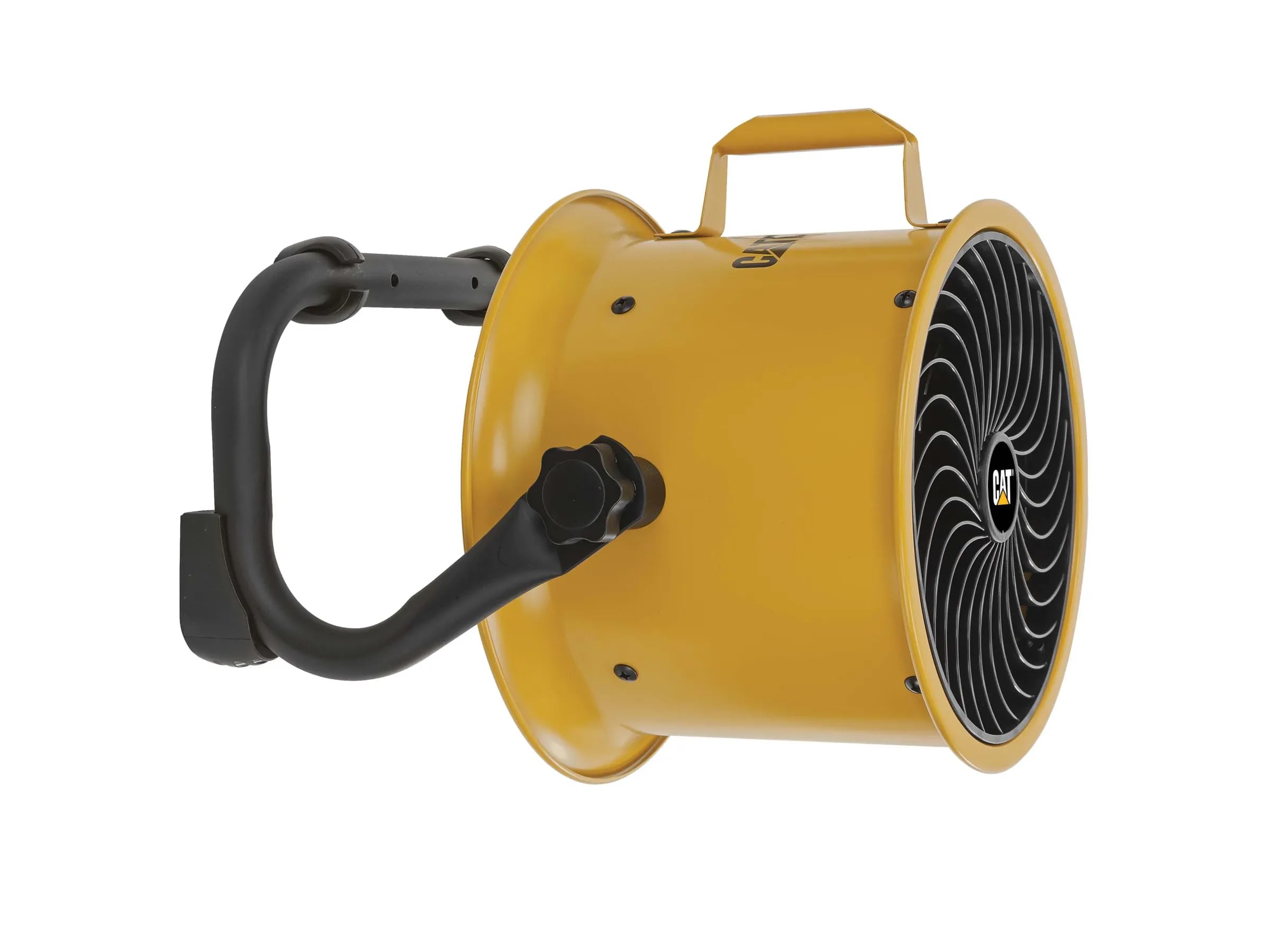 CAT Caterpillar HVD-9AC Ventilatore da Pavimento Industriale Ø23 cm 90W 4 Velocità Alta Velocità 27 m³/min Pale in Alluminio Orientabile Montaggio a Parete Compatto e Potente