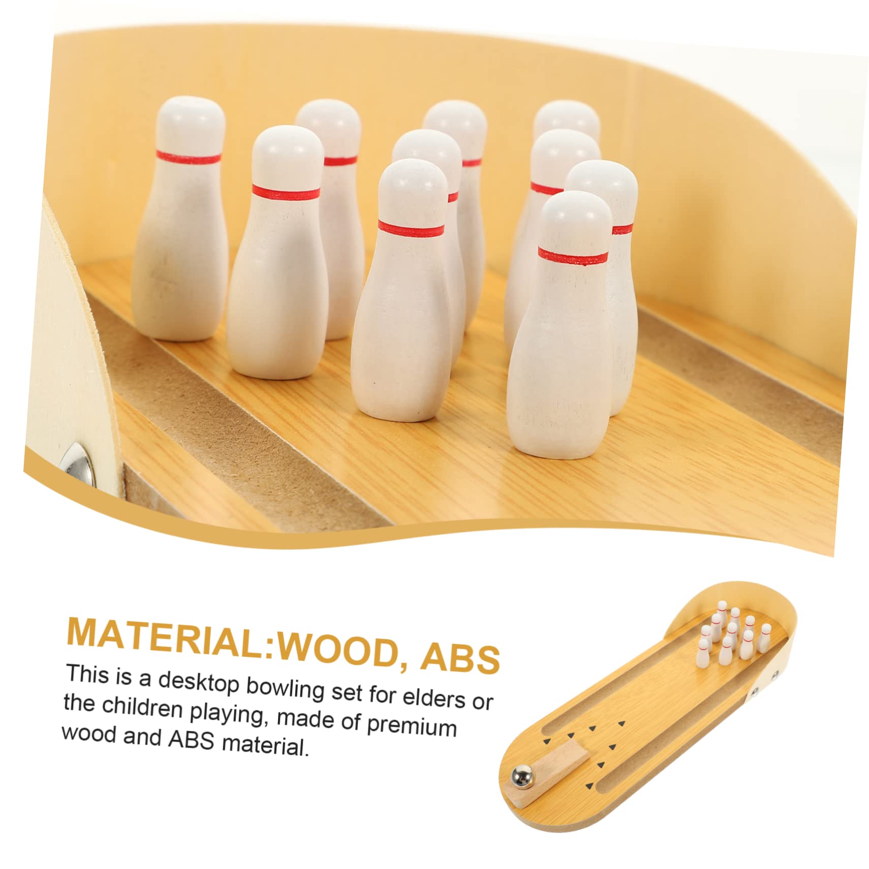 POPETPOP Bolos Mini de Madera para Escritorio Juguete Educativo para Mayores Resistente y Seguro para Actividades de Entretenimiento y Prevención
