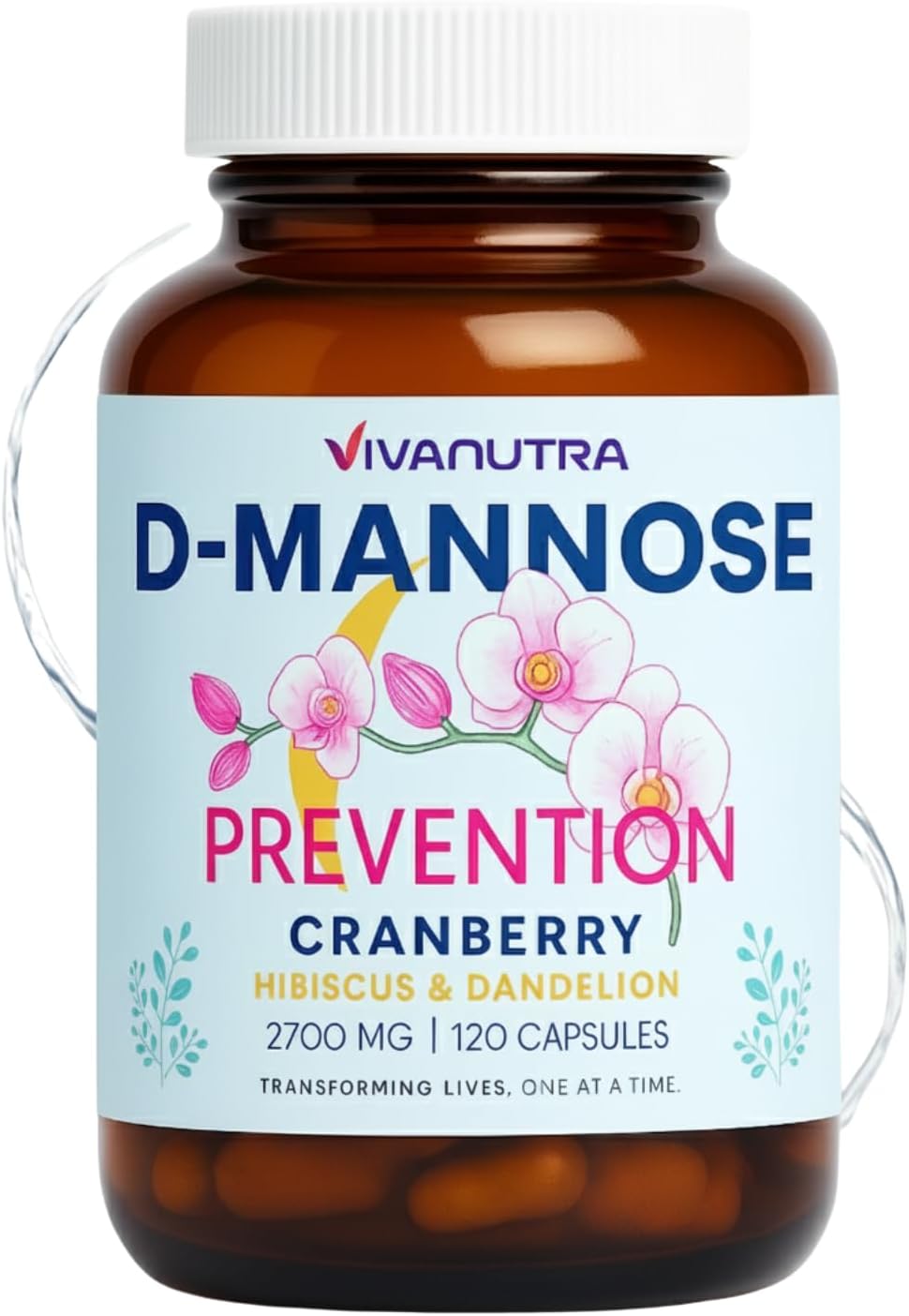 D Mannose Capsules 2000 MG Per Day - with Cranberry Pills for Urinary Tract Infection - Fast-Acting Pills for Bladder Health, UTI, Flush Impurities, d-mannose 4-in-1 Formula for Men and Women 120CT