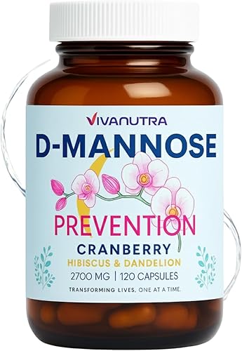 Pastillas de arándano para mujeres con D-manosa – Suplementos de manosa D para mujeres + suplemento de arándano – Apoyo urinario diario, comodidad