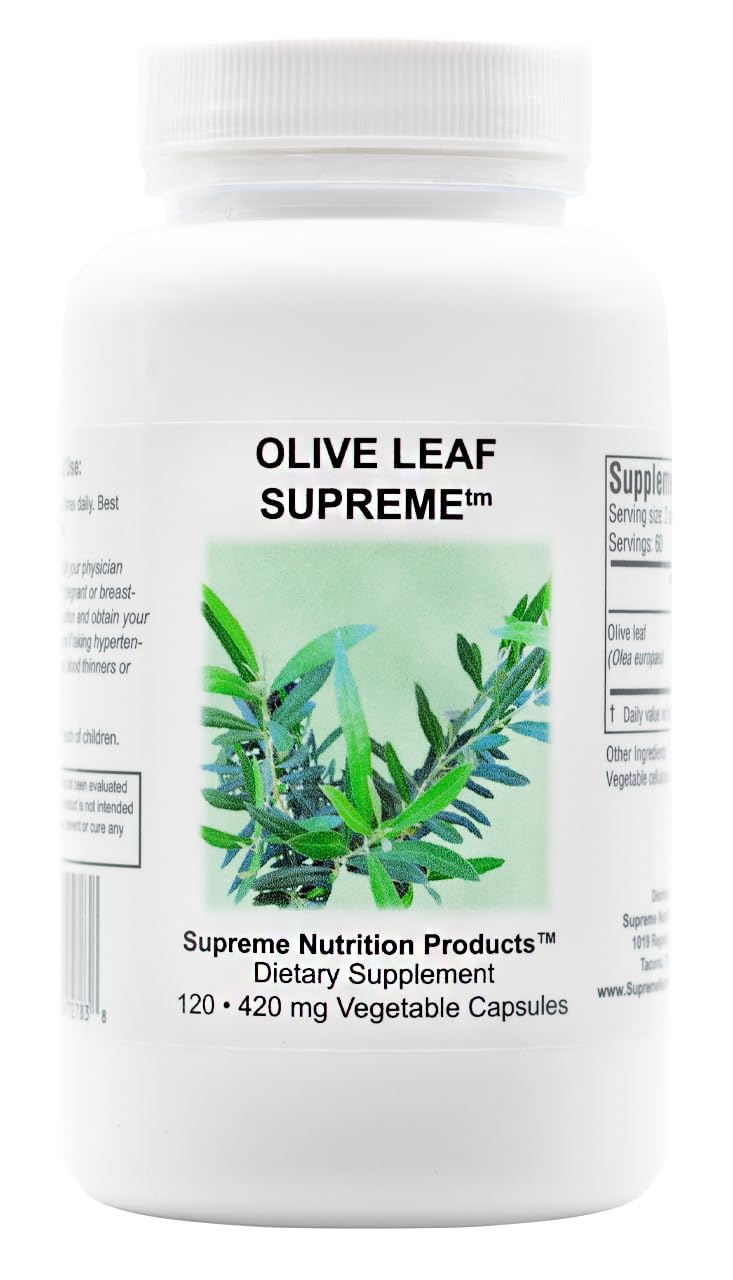 Supreme Nutrition ProductsOlive Leaf , 120 Pure 375 mg Capsules | 750 mg per Serving