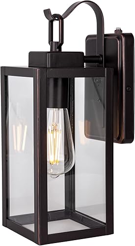 LIT-PaTH Farol de pared para exteriores del atardecer al amanecer, aplique de pared como accesorio de iluminación de porche, base mediana E26 máximo