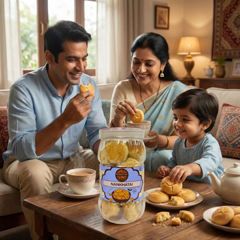 Image of MumMum Treats Nankhatai 250g | Traditional Indian Shortbread Cookies | Homemade Style Ghee Mithai
