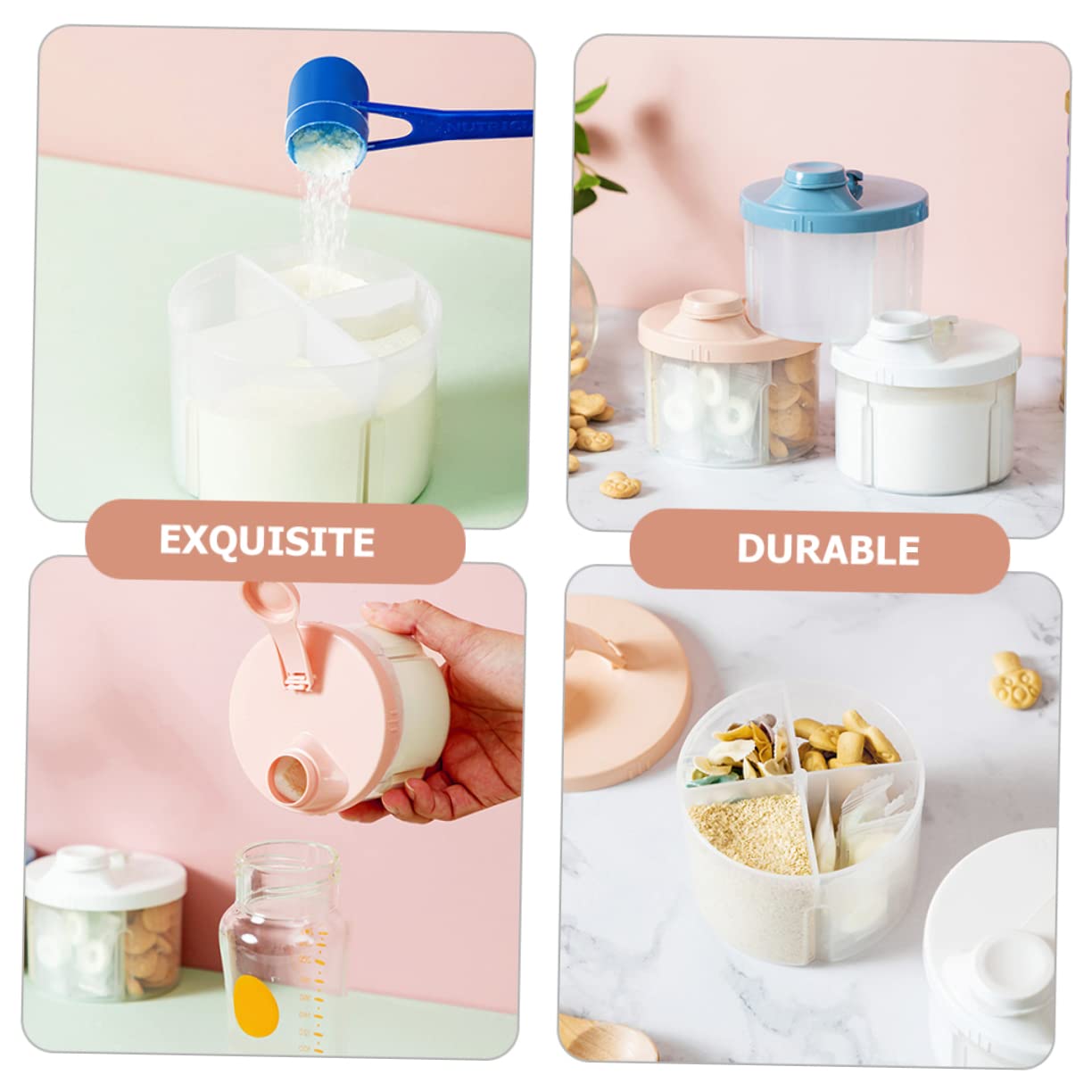 SUPVOX Sealed Milk Powder Box 2-pack Formula Dispenser Compact Travel Formula Dispenser Box