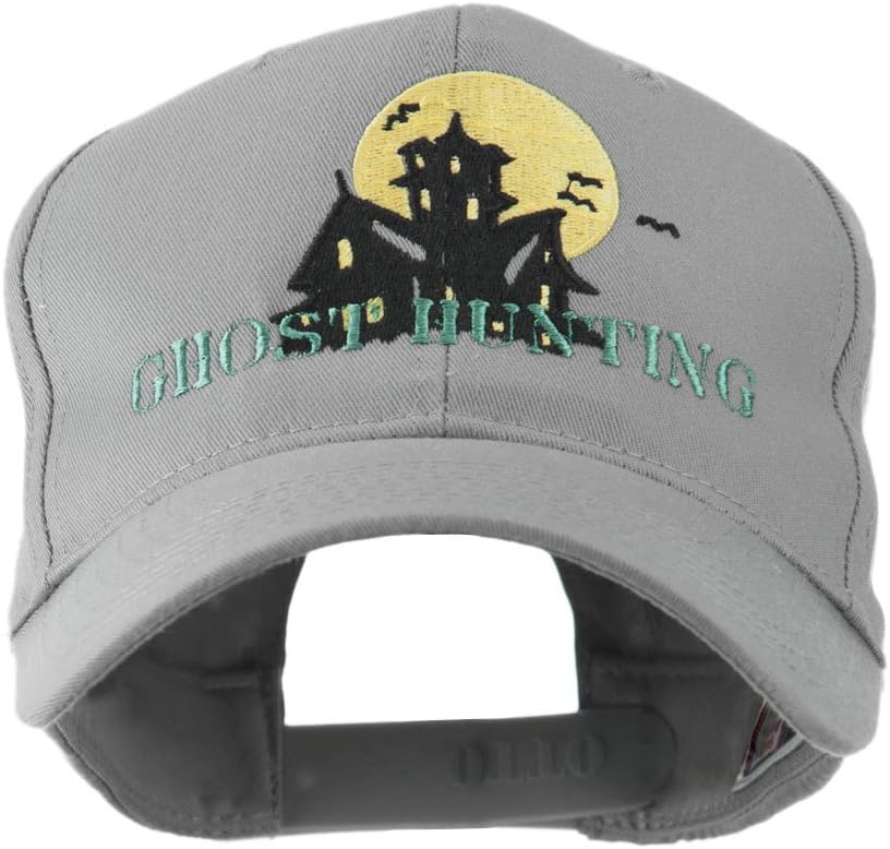 e4Hats.com Halloween Ghost Hunting with House Embroidered Cap